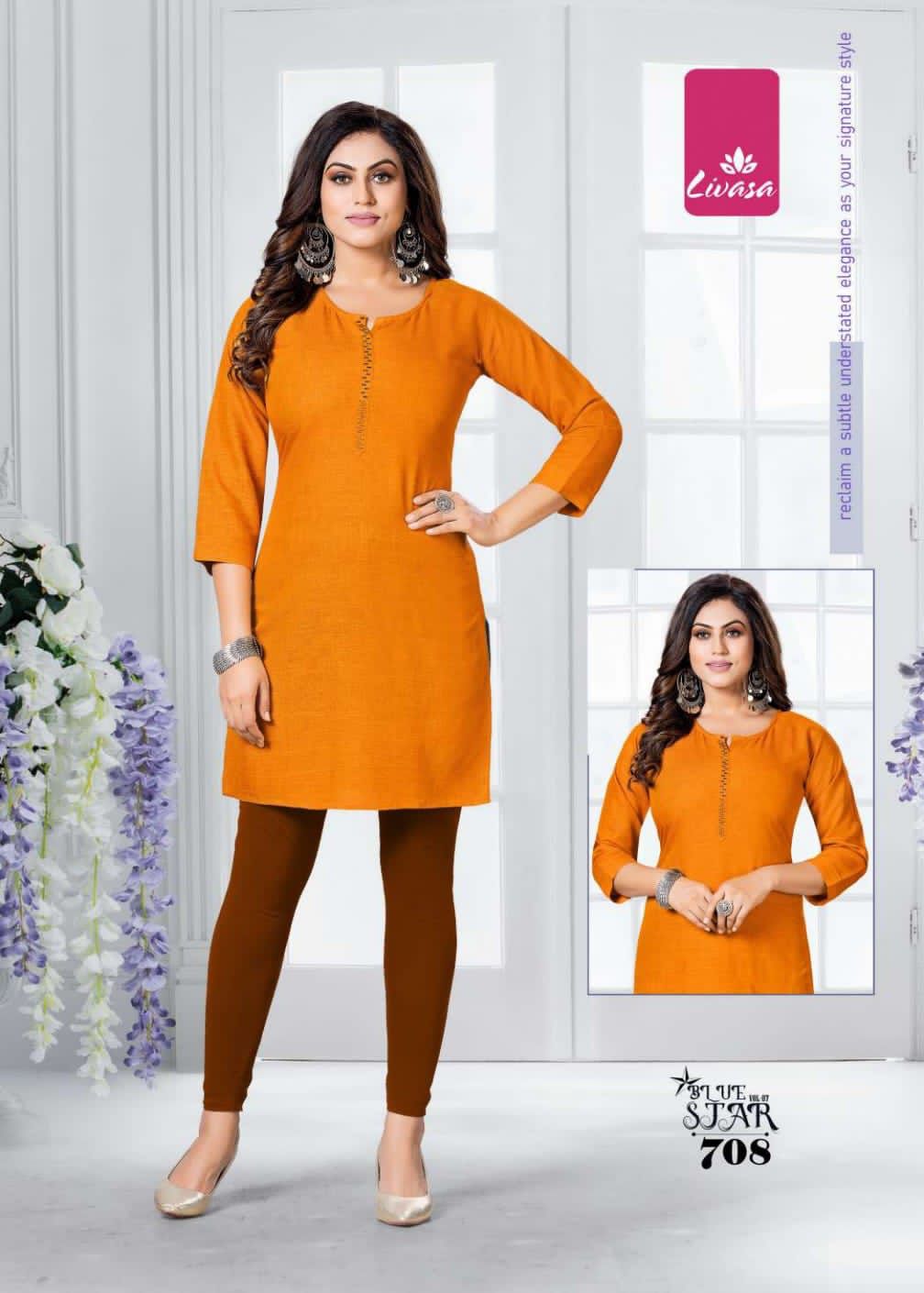 Livasa Blue Star 7 Rayon Printed Daily Wear Kurti Collection
